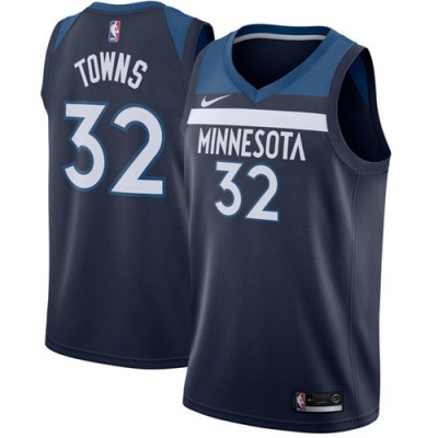 Nike Minnesota Timberwolves #32 Karl-Anthony Towns Navy Blue Youth NBA Swingman Icon Edition Jersey